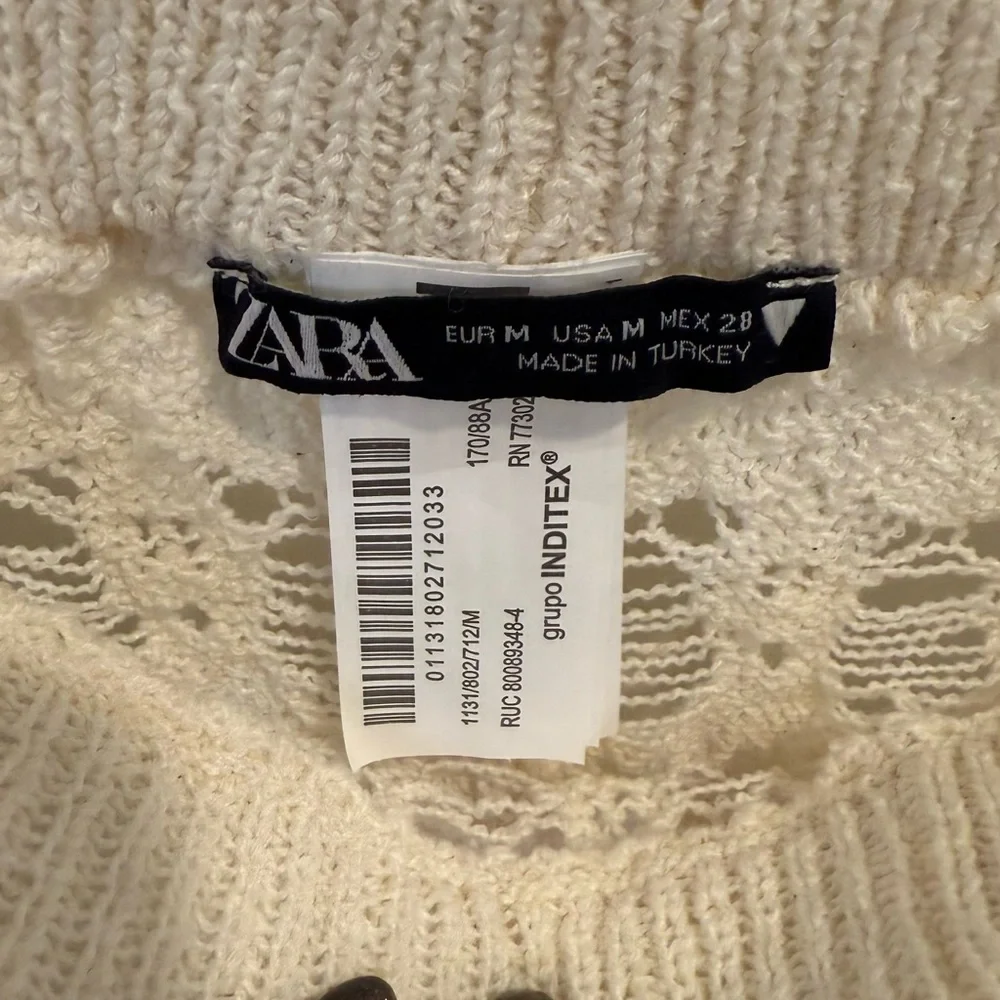 Zara Marching Set: Crochet Knit Top & Shorts Ecru - Picture 10 of 11